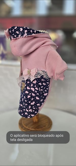 Moletom rosa corações P