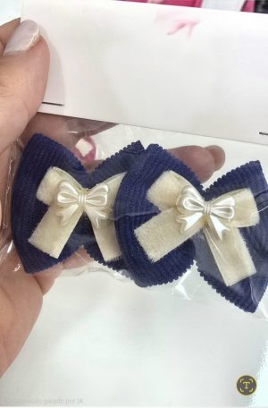 Laço Veludo Marinho